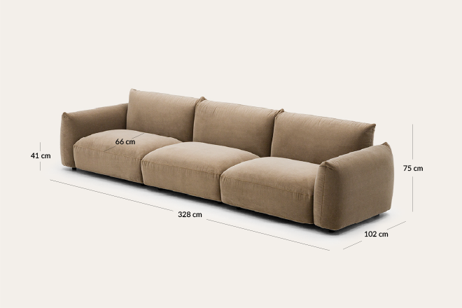 Sofa modułowa PILLOVE 328 × 102 cm