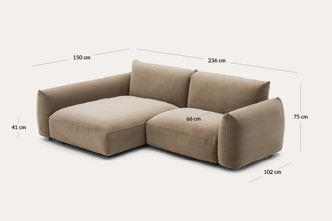 Sofa narożna modułowa PILLOVE 157 × 236 cm