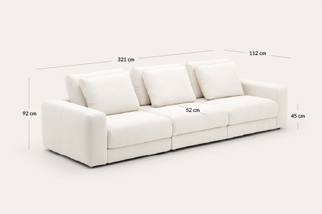 Sofa modułowa BALMY 321 × 112 cm