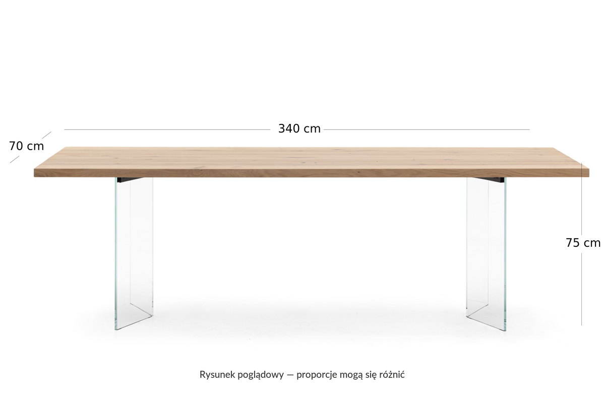 STATE 340 × 70 × 75 cm — rysunek poglądowy